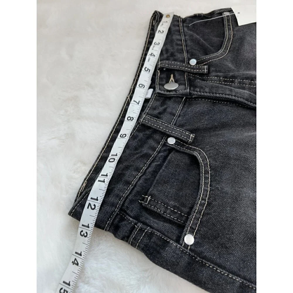 NWT BP. Women's Size 24 Ripped High Waist Ankle Mom Jeans In Vintage Black